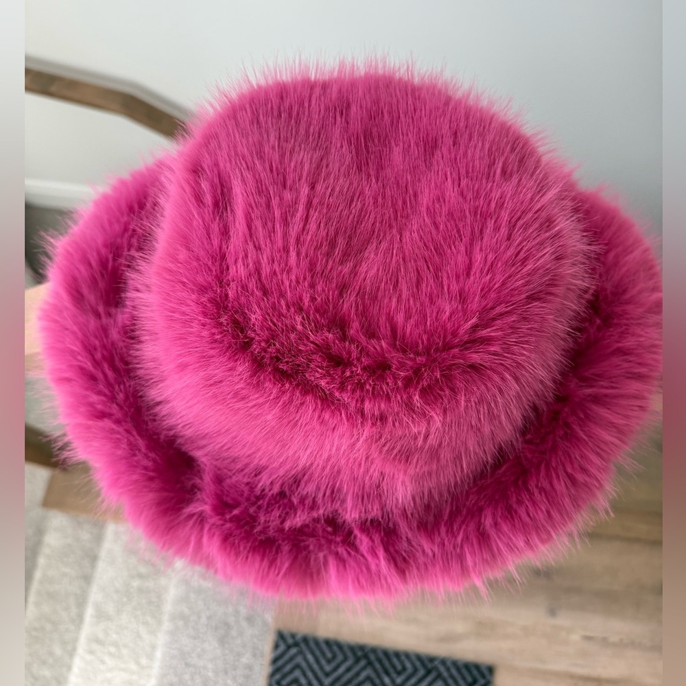 Fuzzy Pink Women's Hat - Picture 4 of 5